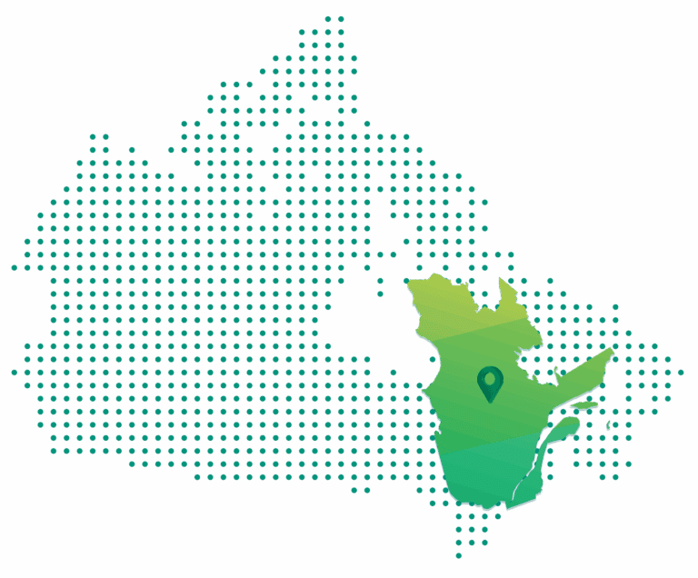 Hazardous waste disposal in Quebec, Quebec map outline